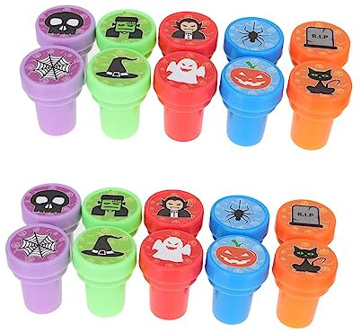 HOOTNEE Selbstfärbende Stempel Halloween Tierstempel Für Junge Mädchen Kreatives Spielzeug Für Bastelprojekte Und Partys Für Junge Mädchen Und Halloween Mitgebsel