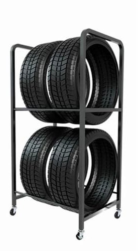 Estante de Exhibición de Neumáticos de Coche Rodante, Soporte Llanta de Rueda de Coche，taller Garaje Remolque de Transporte Y Almacenamiento de Neumáticos de Metal Resistente，para Exposición/tienda