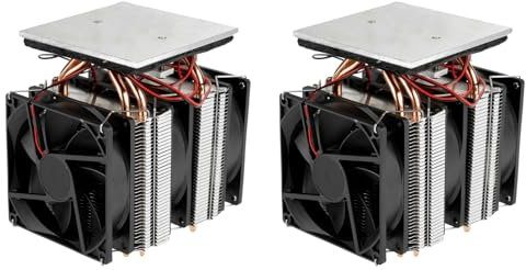 Spacnana 2-teiliger Thermoelektrischer Kühler, Halbleiter-Kühlsystem für Kleine Kühlschränke, Kühlgerät für Haustiere, 12 V, 10 A, DIY, Schnelle Kühlung mit Kupferrohren