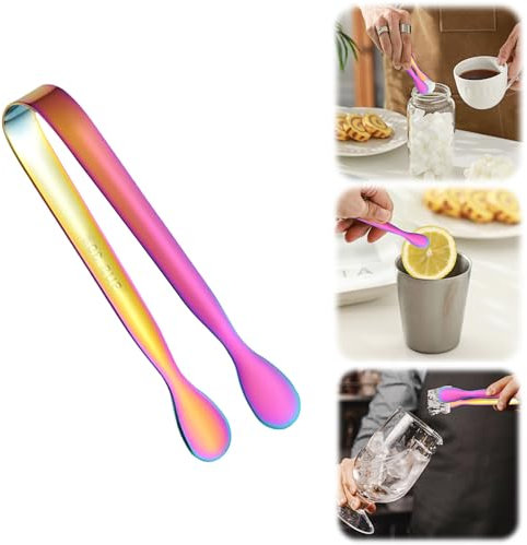 Vintage Rose Handle Sugar Tongs,Rose Relief Stainless Steel Ice Cube Clips Sugar Tongs Small Food Clips for Tea and Coffee Party, Appetizers Desserts Kitchen Barware (Magic-1)