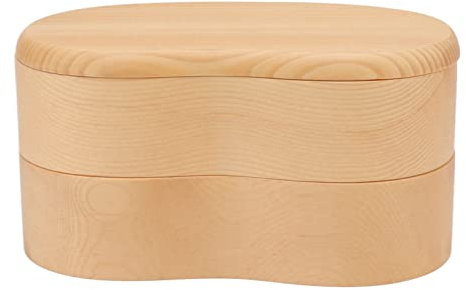 fiambreras de Madera para Niños Adultos, Caja Bentos Japonesa con Divisor Extraíble, Lonchera Japonesa de Doble Capa Contenedor de Alimentos para Picnic, Oficina, Senderismo,