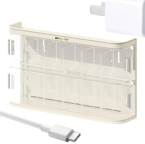 Yaztauho Data Cable Drawer Organizer Box | Multi-Layer Drawer Organizer Wall Mounted Cable Storage Box - Removable Clear Multi-Functional Cable Management for Data Cables & Cosmetics