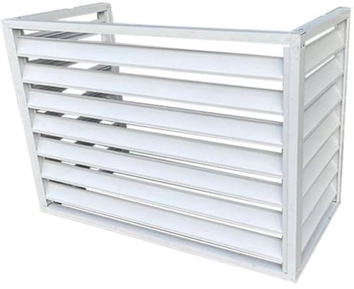 Mini Split Aire Acondicionado Cubierta Exterior, Aluminio AC Cubierta con Reducción de Ruido y Diseño Antirrobo, Resistente A La Tierra, A Prueba de Polvo, Valla Protectora (White 110x80x60cm)