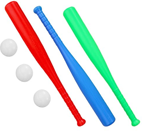 GALPADA Juego De Béisbol De Plástico para Niño Niña Ligero y Seguro Bateadores y Pelotas Juguete Educativo para Desarrollo De Habilidades Al Aire