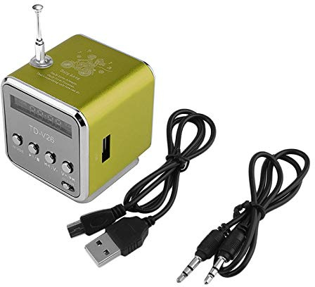 Mrisata Bärbar USB-högtalare MP3 musikspelare stöd SD TF-kort USB2.0 stereo FM-radio kompakt trådlös aluminiumlegering surround högtalare för Home Office Travel (11)