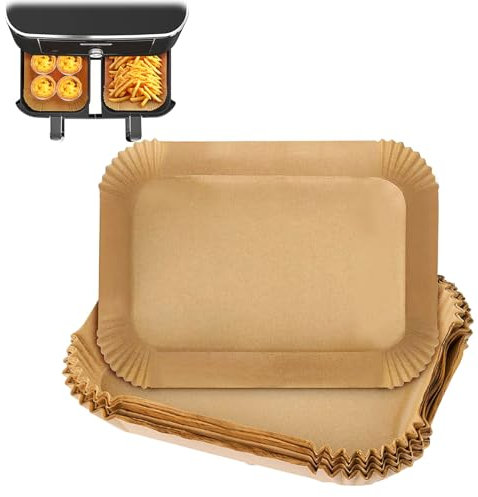 Lot de 100 feuilles de papier sulfurisé anti-adhésif pour la cuisson du pain, des gâteaux, du pain banane, de la friteuse à air comprimé (22 x 14 x 4,5 cm)