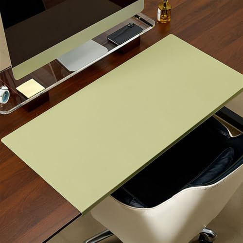 Wokuaile Leder-Schreibtischunterlage mit Kantenschutz, Schreibtischschutz rutschfest Unterlage Wasserdicht Schreibblock für Büro und Zuhause, Grün, 90x43cm