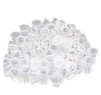 VALICLUD 1000 Stück Einweg Tattoo Farbtöpfchen 8mm Kleine Tintenbecher Recycelbar für Tattoo und Augenbrauen Tätowierung Zubehör