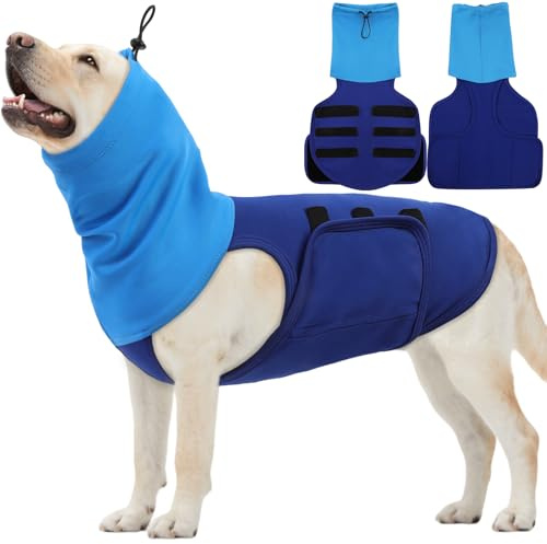 ASENKU Abrigo para perros con capucha calmante y protección para las orejas, chaleco calmante para perros para aliviar la ansiedad, chaleco antiestrés, chaqueta calmante para perros, camiseta calmante