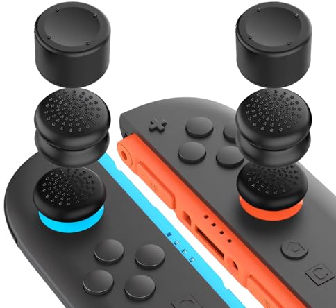 6 Piezas Empuñaduras Grips para Nintendo Switch 2 (2025) Agarres pulgar Tapas de Silicona para Joy-Con Cubierta Joysticks de Botón Diseño Ergonómico Compatibilidad Durabilidad Negro