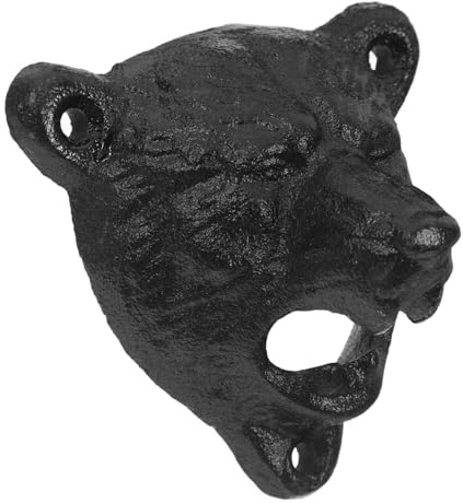 VALICLUD Ouvre-bouteille Mural Tête Ours Noir Fonte Design Rustique Pour Cuisine Ou Bar Outil Ouverture Pratique