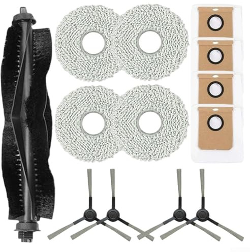 Kit de balai à franges pour robot de balayage intelligent Karcher RCV 5 Plus comprenant 1 brosse principale, 4 brosses latérales, 4 chiffons et 4 sacs à poussière