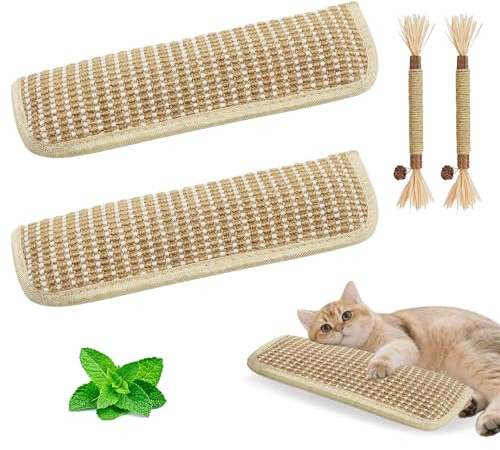 CONAMEI 2 Pack 11.2 inch Sisal Pillow Catnip Toy for Cats with Silvervine Sticks, Cat Toys with A+ Organic Catnip Interactive Kicker Toy Scratch-Resistant Safe Chew Toy Teeth Cleaning for Indoor