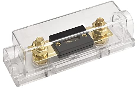 Heschen Portafusibles ANL Audio Vídeo Estéreo Coche, 0/2/4 Gauge de entrada y salida, con fusible ANL (100A)