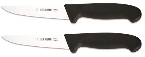2x Giesser Messer Stechmesser schwarz 13 cm Klingenlänge - Profimesser