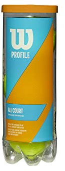 WILSON tennisbollar Profile All Court, för alla beläggningar, gul, 3-pack, WRT102200