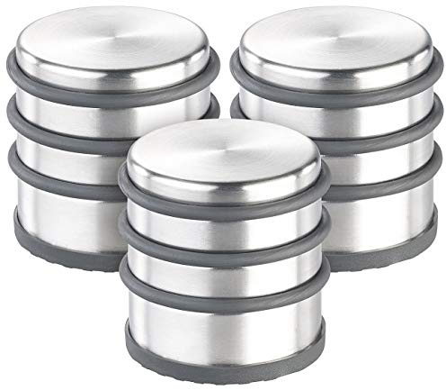 infactory Gummiring für Türstopper: 3er-Set Edelstahl-Tür-Stopper mit 3 Gummiringen, Anti-Rutsch (Türstopper Boden, Edelstahl, Puffer)