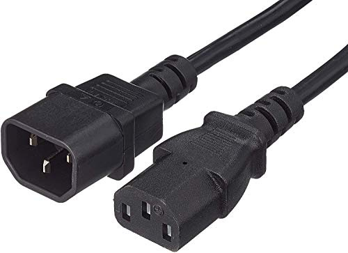 PremiumCord Extension d'alimentation pour PC 230V 0,5m, Rallonge IEC 320, Prise à Fiche, IEC 320 C13 pour C14, Câble d'alimentation, Couleur Noire