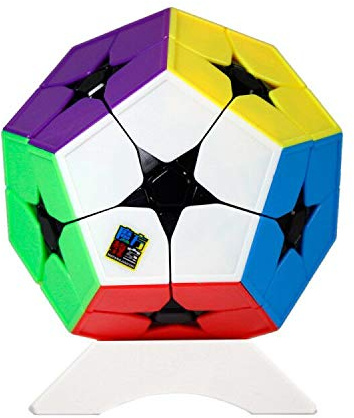 Oostifun MoYu MoFang JiaoShi Meilong 2x2 Megaminx Dodekaeder Cube Puzzle Cubing Klassenzimmer Meilong Kibiminx Smooth Puzzle Cube Spezialspielzeug mit einem Würfelstativ