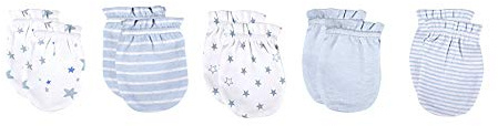 Chamie Baby Cotton Scratch Mittens-5 Pairs for Baby Boys Girls Newborn, 0-6 Months