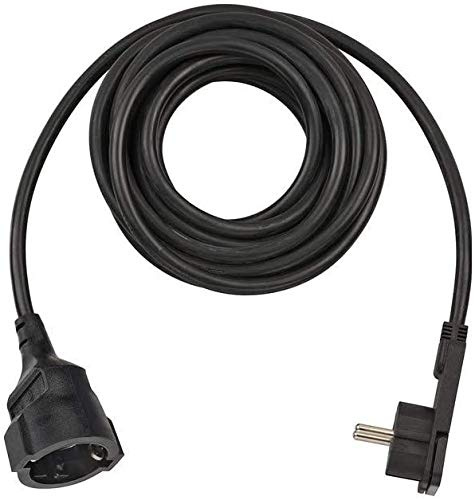 Brennenstuhl Qualitäts-Kunststoff-Verlängerungskabel mit Flachstecker (Verlängerungskabel flach für innen) (schwarz, 5m | 5er Pack)