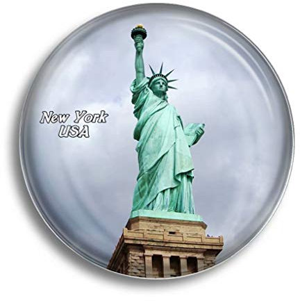 Aimant de réfrigérateur en verre motif statue de la Liberté de New York - Souvenirs de réfrigérateur - Joli aimant en cristal - Décoration pour tableau blanc, bureau, maison
