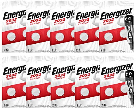 Energizer CR2032 Lithium-Batterien, 3 V, 10 Stück, 2 Batterien (insgesamt 20 Batterien)