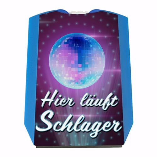 speecheese Hier läuft Schlager Parkscheibe für Schlagerfans mit 2 Einkaufswagenchips witzige Parkuhr mit deiner Musikrichtung für das Auto als Geschenk zum Führerschein
