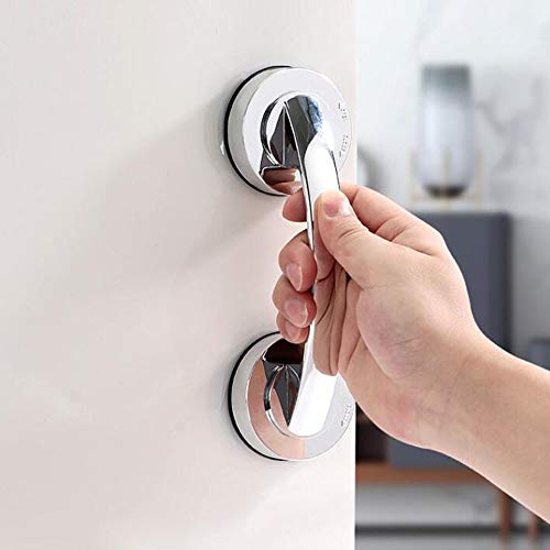 WANLIAN- forte ventouse verre miroir poignée, de porte réfrigérateur tiroir salle de bain ventouse, baignoire douche poignée cuisine tiroir armoire poignée ventouse (argent grand)