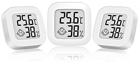ARCELI 3 Pcs Thermometre interieur Hygromètre interieur Thermometre maison digital thermomètre intérieur pour Maison Entrepôt Terrarium Chambre Bébé Couveuse Cave (Blancs)