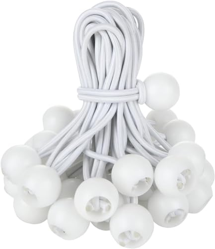 GOYADA 75 Pcs Tendeur Elastique Caoutchouc avec Boule, Sandow Elastique pour Bache, Tendeur Bache pour Tentes, Bâches, Affiches, Camping, Rideaux Harnais d’Extension - 120MM