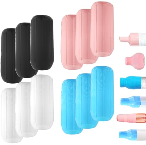 Manicotti per Bottiglie in Silicone da Viaggio Guaine Elastiche da Viaggio Manicotti in Silicone a Prova di Perdite per Bottiglie, Accessori da Viaggio per Shampoo, Lozione