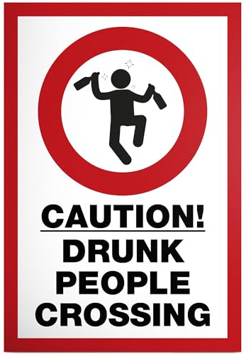 DankeDir! Drunk people Crossing - Schild 30 x 20 cm - Geschenkidee Geburtstagsdeko lustiger Spruch Geburtstagsgeschenk Partydeko - JGA Zubehör Alkohol Geschenk Bar Disco Party Saufen