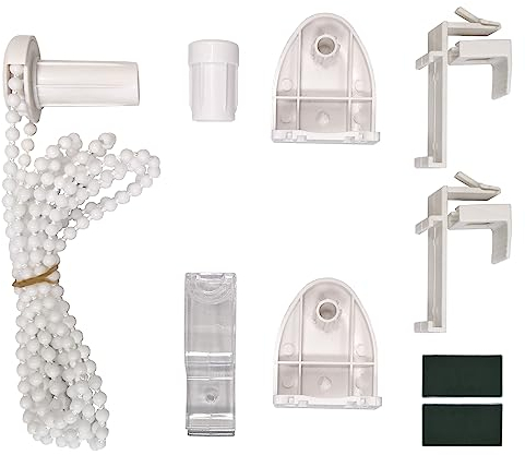 Deco4Me Zubehör Set für Doppelrollo mit Montageprofil - universelle Ersatzhalterung für Falzstärke von 15-24 mm - Klemmfix Halterung mit Rollo Kettenzug - Ersatzteile Jalousien - Fenster Kit
