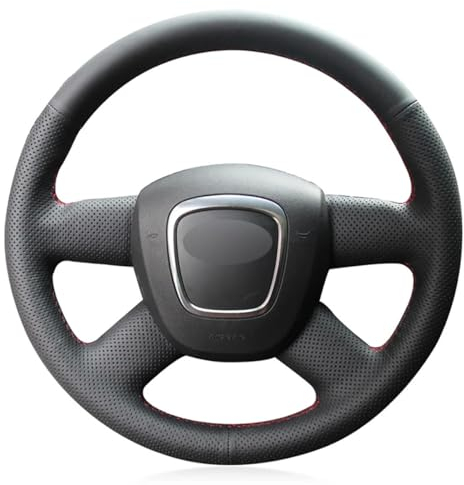 Passend für Audi A8 A8 L 2006-2010, genähte Lenkradabdeckung, Schnür-Lenkradabdeckung, Anti-Rutsch-Lenkradabdeckung zum Aufnähen