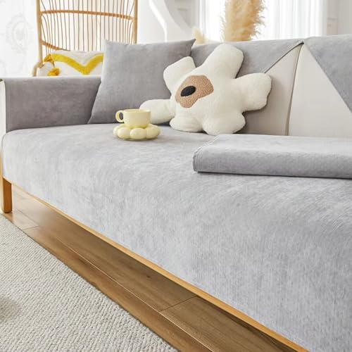 BohrenCL Chenille Sofabezug, Wasserdicht Sofa Überzug, Sofaschoner rutschfest, Couchbezug l Form, Non Slip Sofa Cover, Sofaschutz Couchschoner Katze/Hunde