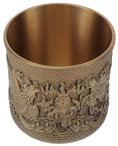 PRETYZOOM Messingbecher Kupferbecher Teetasse aus Kupfer Retro-Teetasse Bürodekoration Vintage- Wohnkultur im Retro-Stil Antiquität -Cup Weinglas kleine