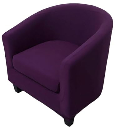 Morbuy Sesselschoner Elastisch, Pure Farbe 2er Set Sessel Sesselbezug Universal Sesselhussen Weich Waschbar Sesselüberzug Hussen Cocktailsessel Clubsessel Überzug Cafe Stuhl (Dunkelviolett)