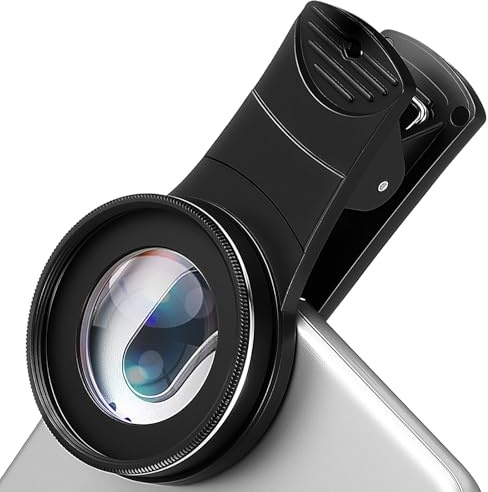 Gadpiparty Externes 37-mm 15-faches Makroobjektiv für Smartphone Kamera Tragbare Hochauflösende Vergrößerungslinse aus Glas und Aluminium für Detailaufnahmen