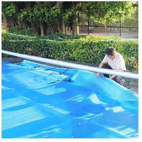 solarfolie pool solarplane pool Rechteckige Solarabdeckung Für Pools Solar-Poolabdeckungen Für Aufstellpools/ Unterflurpools, DIY Leichte Wasserdichte Wärmedämmfolie, Blue Bubble Guard ( Size : 6.5x9m