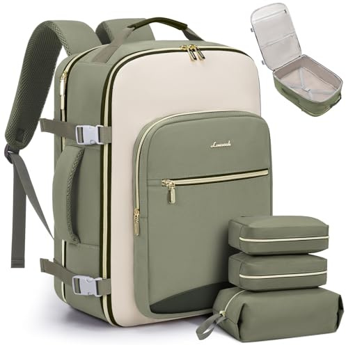 LOVEVOOK Handgepäck Rucksack Flugzeug, Reiserucksack Damen Groß 40L Herren Wasserdicht, Laptop Backpacks 17 Zoll Mit Laptopfach, Travel Backpack Daypacks Für Schule Arbeit Camping