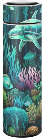 LINNIKEEEE Bunter Meeres-Cartoon-Fisch Thermosflasche aus Edelstahl - Auslaufsicher Wasserflasche Wasserkanne für Jungen Mädchen