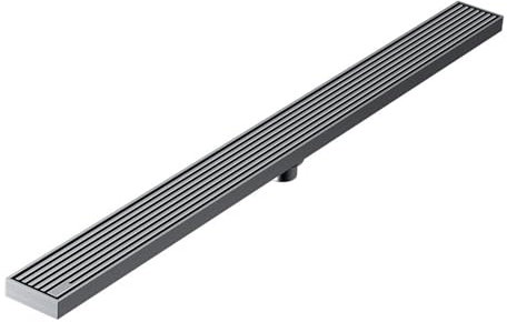 SWHC Canaleta De Ducha LatóN, DesagüE De Ducha con Dispositivo Desodorante Y Filtro De Pelo, Rejilla De Ducha De DesagüE De Suelo De BañO Largo Invisible, Canal De Drenaje De Conjunto Completo