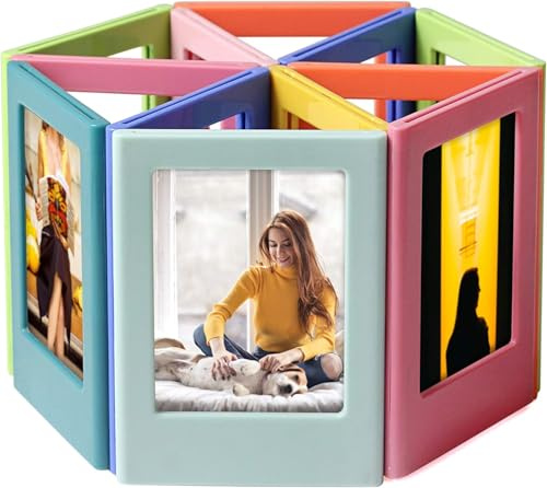 parallelower 10 Stück Magnetische Bilderrahmen Bunte Mini Fotorahmen 3 zoll Collage Magnet Kühlschrank Bilderrahmen Kombination Kreative Für Instax Mini DIY Fotorahmen(10 Farben)
