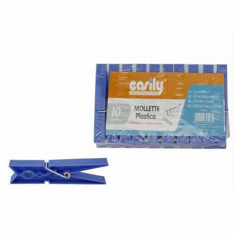 OISE ART STORE Trade Shop - Set 30 Pz Mollette in Plastica Pinze Bucato Panni Antiruggine Grandi Blu 69496