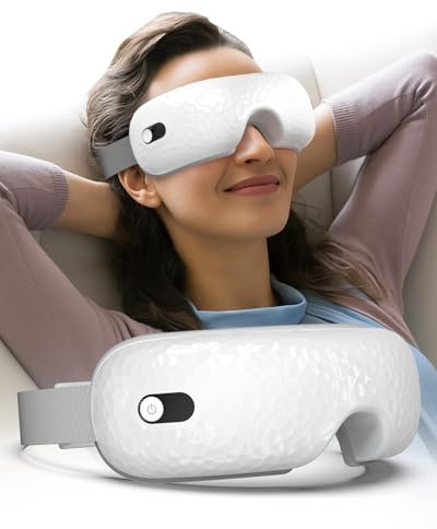 WERTYI Masseur des yeux avec chaleur, masque de massage pour les yeux, cadeau d'anniversaire pour femme, maman, homme, lui, soin des yeux relaxant, équipement de massage des maux de tête pour les
