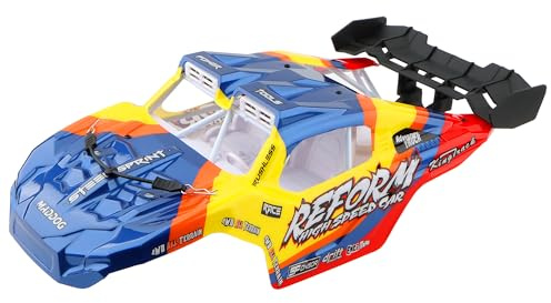GDOOL PX9000-04 RC Car Shell Body Cover RC Car Accessories Spare Parts for 9003E 9005E 1:14 Scale RC Cars Trucks Vehicle(Yellow & Blue)