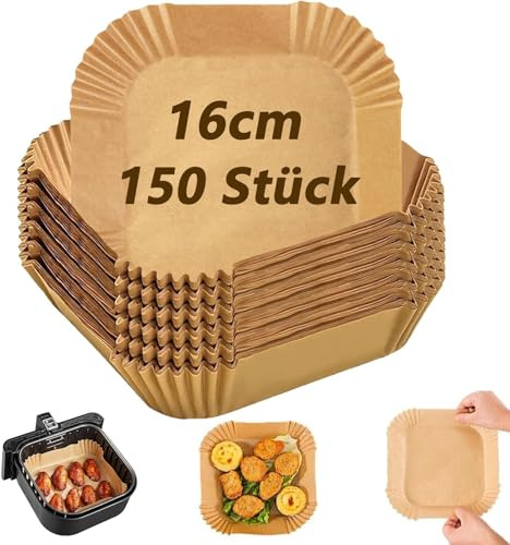 150 Stück Backpapier Für Heißluftfritteuse Backpapier Airfryer 16cm Air Fryer Ölfest Luftfritteuse Pergamentpapier Liner Für Heißluftfritteuse Ofen