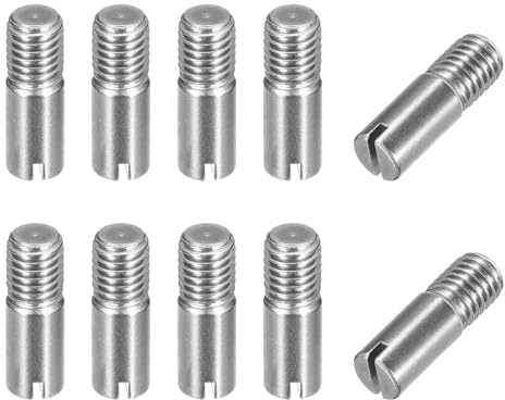 QUARKZMAN 10 Stück M10 x 30mm geschlitzt männlich gerade Gewindestifte, Spannstift Sortiment Zylindrischer Stift aus 304 Edelstahl, Gewindedübel für Möbel Schränke Vitrine Kleiderschrank