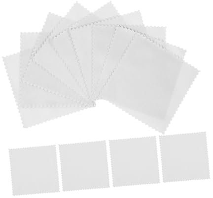 Veemoon 100pcs Grey Jewelry Cleaning Cloths 8x8cm Soft Microfiber Polishing Cloth for Silver and Brass Jewelry Maintenance for Home and Travel Use